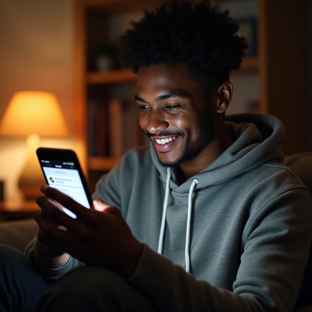 Persona revisando en su celular un correo con una nueva guía de automatización administrativa